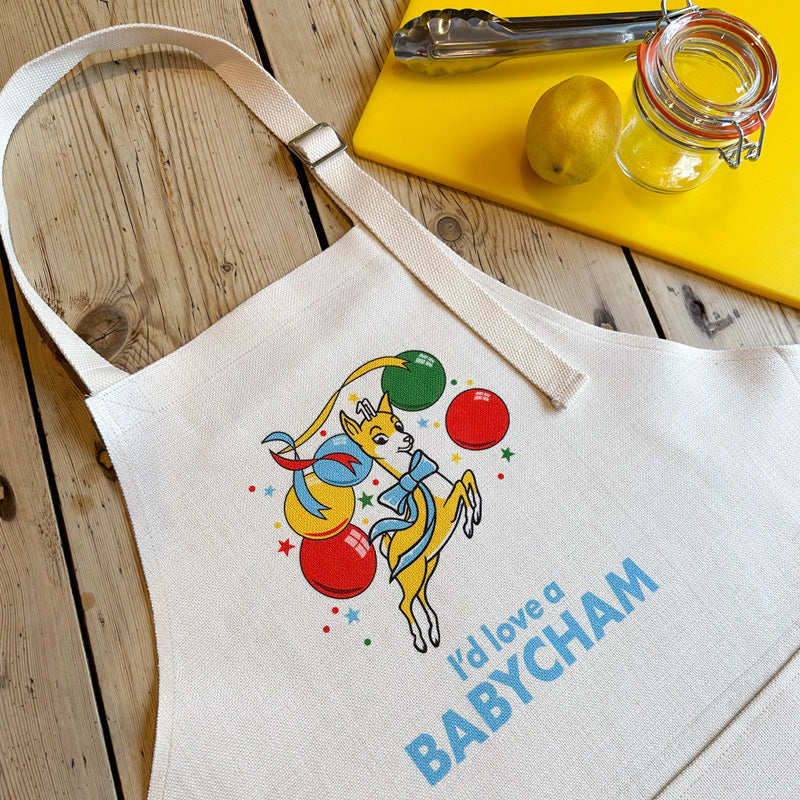 Babycham Limited Edition Apron with 'I'd love a Babycham' slogan