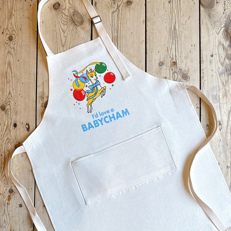 Babycham Limited Edition Apron with 'I'd love a Babycham' slogan